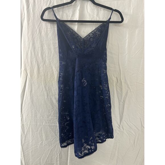 Victoria's‎ Secret Blue Lace Slip Dress Babydoll Negligee Chemise Sheer Size L - Picture 7 of 11